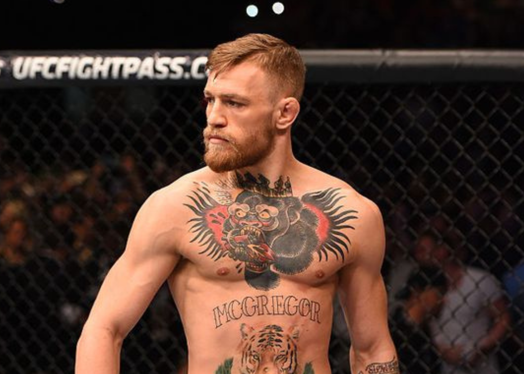 alt=''著名的八角籠比賽獲勝者：康納 · 麥格雷戈 (Conor McGregor) ''